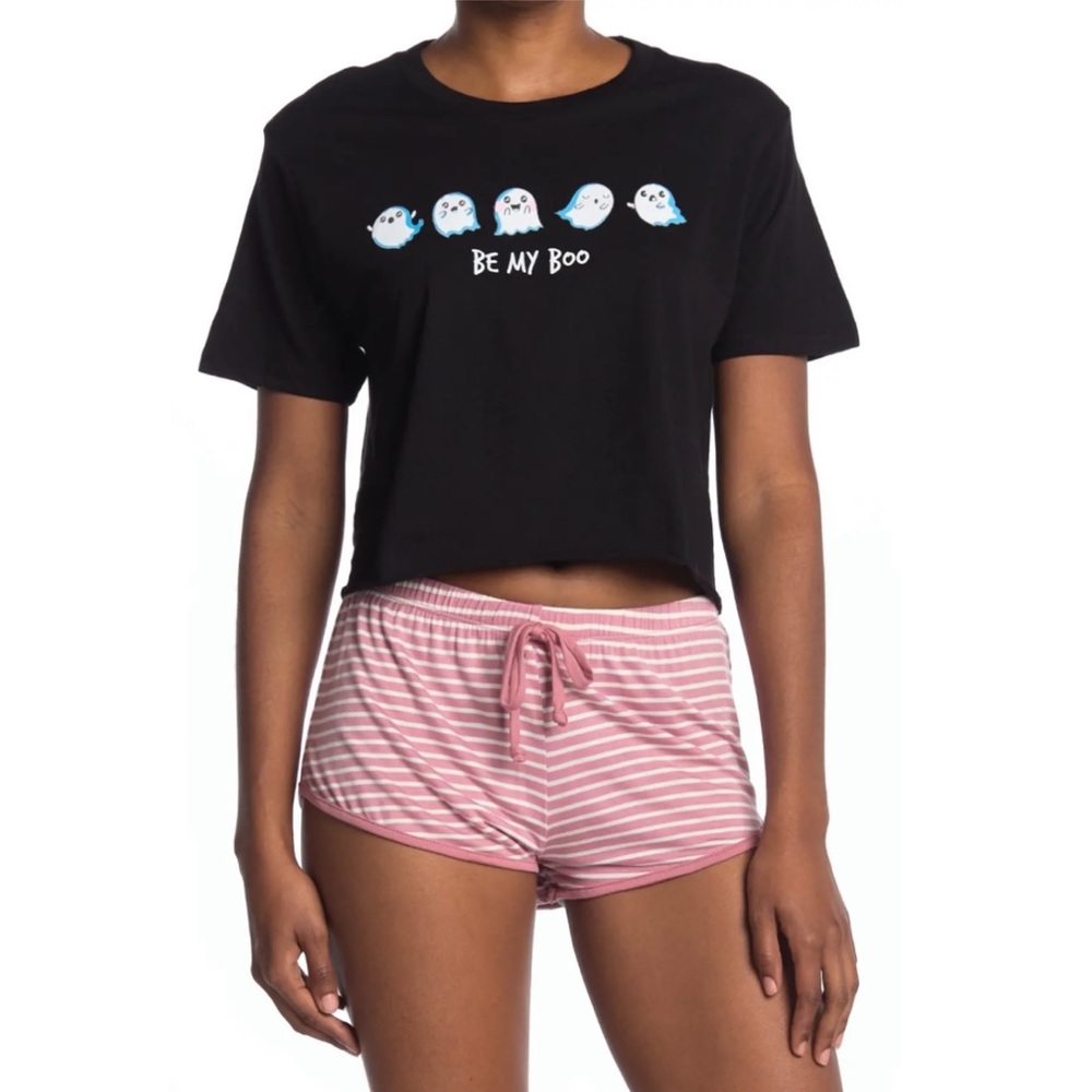 Cozy Rozy Be My Boo Top & Shorts Pajama Set Size XL